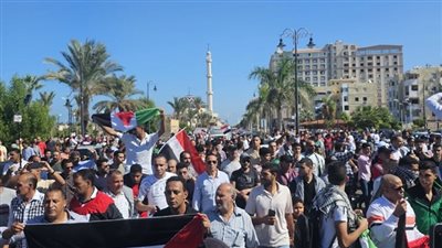 بورسعيد تخرج للميدان وترفض الانتهاكات الإسرائيلية لقطاع غزة 