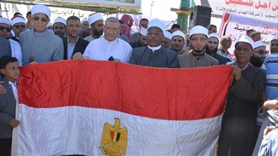 الوادي الجديد تشهد مظاهرات لدعم الشعب الفلسطيني وتأييد قرارات الأمن القومي المصري