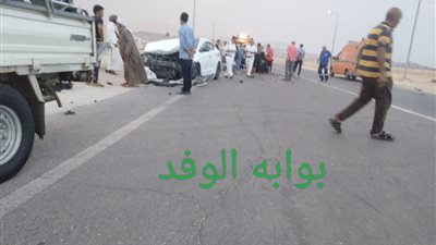 إصابة 6 أشخاص إثر حادث تصادم سيارتين ملاكي بطريق جنوب سيناء