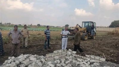 تنفيذ الإزالة لـ6 حالات تعد على الأرض الزراعية بنها 