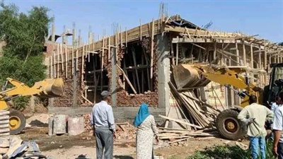 إزالة التعديات على الأراضي الزراعية بأولاد نجم القبلية بنجع حمادي