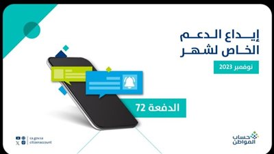 إيداع دعم حساب المواطن لشهر نوفمبر الآن