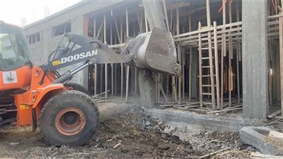 ازالة 15 مخالفة بناء بالقناطر الخيرية 