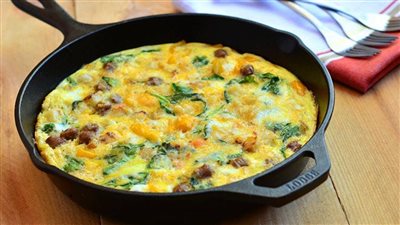 إفطار صحي للانش بوكس| طريقة عمل بيض بالجبن والمشروم