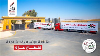 بالإنفوجراف.. محتويات قافلة صندوق تحيا مصر للمساعدات الإنسانية الموجهة لأهل غزة