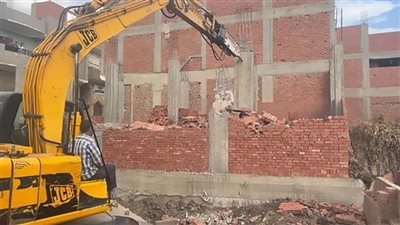 القناطر الخيرية تنفذ حملة لإزالة التعديات على الأراضي الزراعية