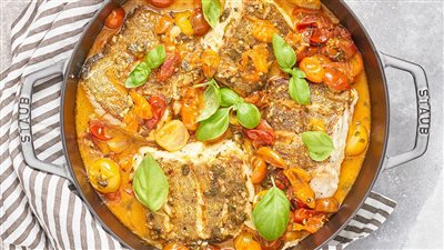 مفيد للحوامل| طريقة تحضير سمك فيليه بالبطاطس والطماطم