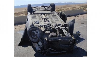 انقلاب سيارة ملاكي دون حدوث إصابات بصحراوي سوهاج الشرقي 