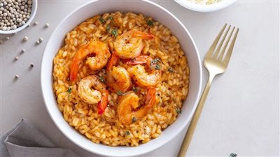 أسهل طريقة لعمل رز الصيادية بالجمبري