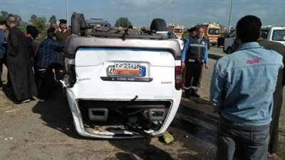 7 مصابين في حادث انقلاب ميكروباص بمحور الضبعة