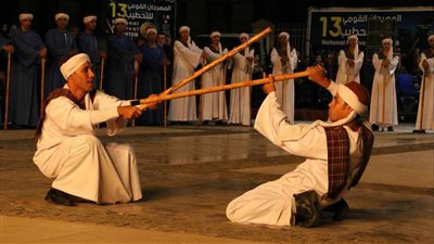 فيديو|على ألحان أقدم أغاني الفلكلور الشعبي.. مهرجان التحطيب يبدأ فعاليات دورته الـ13