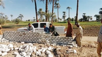 إزالة 3حالات تعدي على أرض زراعية وبناء بدون ترخيص فى دشنا بقنا 