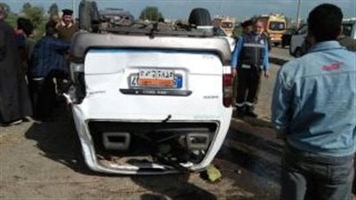 إصابة 6 أشخاص في حادث سيارة ميكروباص بطريق القاهرة - أسيوط