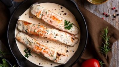 طريقة تحضير سلمون مشوي بالكريمة