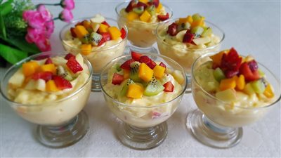 غنية بالفيتامينات| طريقة تحضير مهلبية بالفواكة 