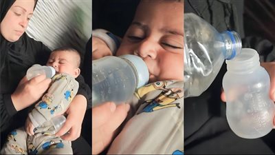يرضع الماء بدلا الحليب.. طفل فلسطيني شاهد على مجازر الاحتلال الإسرائيلي