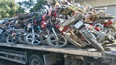 ضبط عصابة سرقة الدراجات النارية ببني سويف 