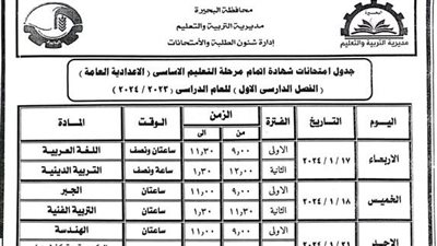 تعليم البحيرة تنتهى من الاستعداد لامتحانات الشهادة الإعدادية 