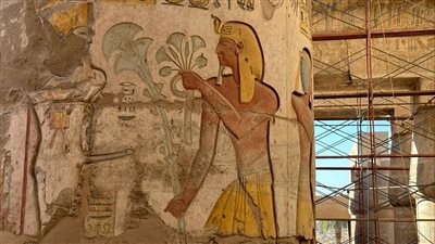  الانتهاء من 95% من مشروع ترميم صالة الأعمدة الكبرى بمعبد الكرنك بالأقصر