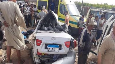 إصابة 4 أشخاص في حادث سير بطريق القاهرة أسيوط الغربي