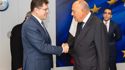 وزير الخارجية يعقد اجتماعًا مع المفوض الأوروبي لإدارة الأزمات في بروكسل