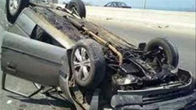 مصرع وإصابة 3 أشخاص في حادث إنقلاب سيارة ملاكي بالفيوم
