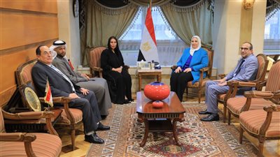 وزيرة التضامن وسفير الإمارات بالقاهرة يناقشان سبل إغاثة غزة
