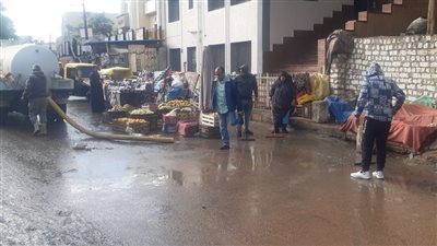 أمطار غزيرة تضرب مدينة رشيد بالبحيرة 