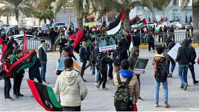 مظاهرات لنصرة غزة في مدينة تاجوراء الليبية