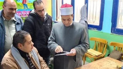 متابعة أعمال رصد الدرجات بكنترول الإبتدائية الأزهرية بالإسماعيلية 