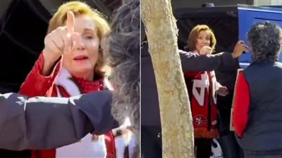 بيلوسي تصرخ في وجه متعاطفين مع فلسطين (فيديو)