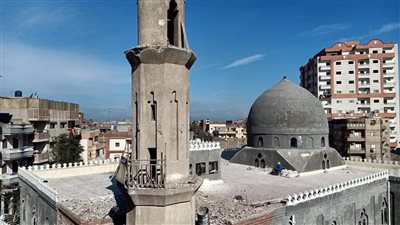 بدء أعمال إحلال وتجديد مئذنة مسجد أبو غنام الأثري ببيلا