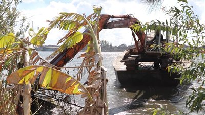  تنفيذ 14 قرار إزالة على نهر النيل بمركز بفوة بمحافظة كفر الشيخ