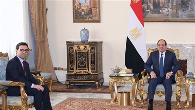 السيسي يبحث مع وزير الخارجية الفرنسي الأوضاع في قطاع غزة