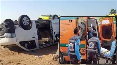 إصابة 8 أشخاص في حادث انقلاب ميكروباص بالجيزة