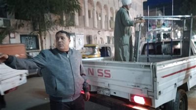 رفع الإشغالات وتجنيب الباعة الجائلين بشوارع سنورس في الفيوم 
