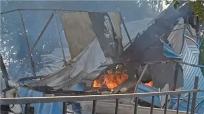 إصابة أب واثنين من أبنائه في حريق معرض للأثاث المكتبي بشبين القناطر 