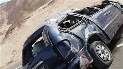 إصابة اثنين في حادث انقلاب سيارة بالطريق الدولي بجنوب سيناء 