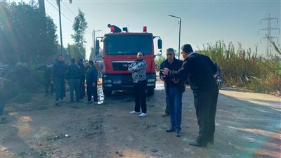 إغلاق طريق كفر حمزة - شبين القناطر بعد إنفجار أسطوانة بوتاجاز بمخزن سيراميك 