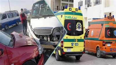 إصابة شخصين إثر تصادم 3 سيارات وميكروباص 