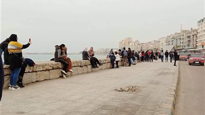 الشمس الجريئة والنسمة الرقيقة..  السكندريون يستمتعون بالبحر
