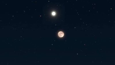 اقتران القمر مع عملاق المجموعة الشمسية في مشهد بديع.. الليلة