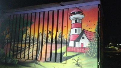 لوحات فنية تنطق بالإبداع وترسم علي اكشاك الكهرباء في دمياط 