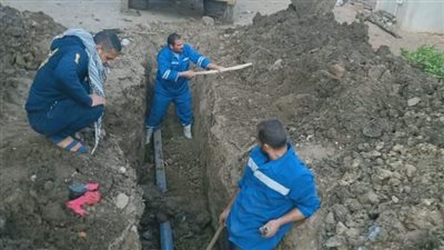 إصلاح كسر ماسورة مياه قطر 4 بوصة بالعدوة 