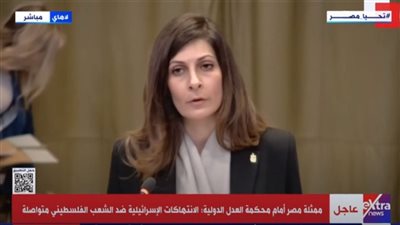 ممثلة مصر أمام العدل الدولية: حرمان الشعب الفلسطيني من أرضه جريمة حرب