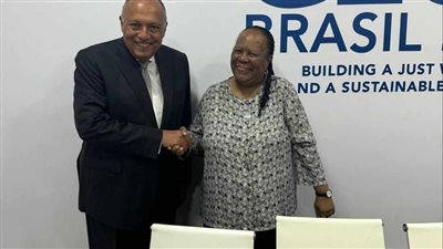 سامح شكرى يلتقي مع وزيرة خارجية جنوب إفريقيا على هامش اجتماعات مجموعة العشرين