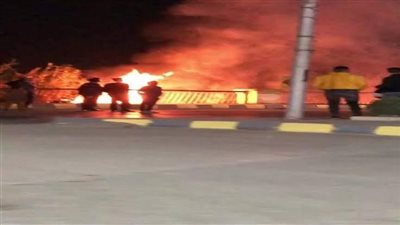 حريق هائل بزراعات الدائري بمدينة بني سويف