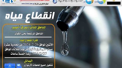 إنقطاع المياه بالمناطق المرتفعة بحى الكوثر بسوهاج