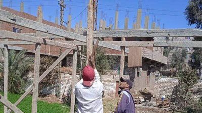 إزالة حالة بناء دون ترخيص بقرية الشعانية بنجع حمادي 