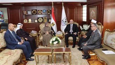 محافظ بني سويف يستقبل سفير دولة الكويت ووفد المكتب الكويتي للمشروعات الخيري